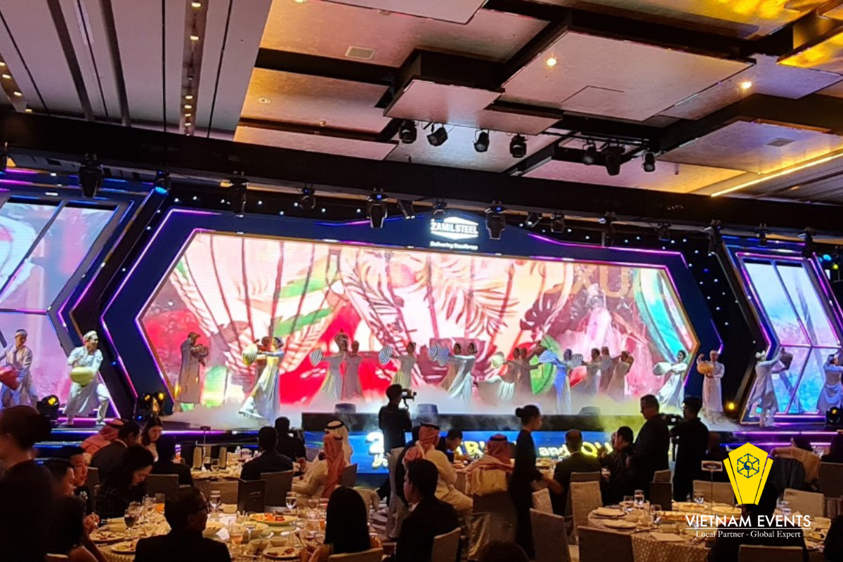 Modern event equipment is utilized at the 25th anniversary of Zamil Steel Buildings Vietnam