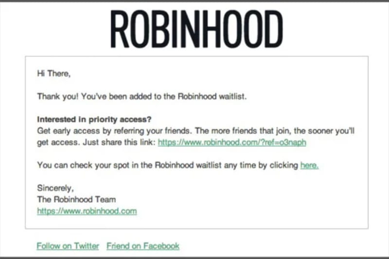 Robinhood product launch email